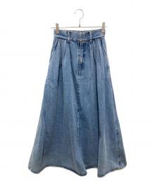 edition（エディション）の古着「コットン デニムフレアスカート」｜ブルー