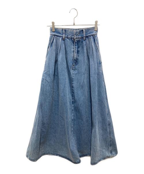 edition（エディション）Edition (エディション) コットン デニムフレアスカート ブルー サイズ:34の古着・服飾アイテム