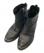 GOLDEN GOOSEゴールデングース）の古着「ヴィンテージ加工ウェスタンブーツ」｜ブラック