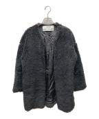 ticcaティッカ）の古着「ウールファーノーカラーコート」｜ブラック