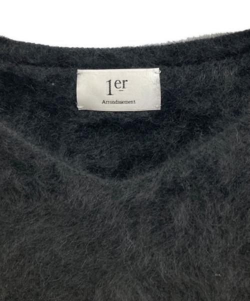 1er Arrondissement（プルミエ アロンディスモン）1er Arrondissement (プルミエ アロンディスモン) FOXアルパカVネックプルオーバー ブラック サイズ:表記無し(実寸ご確認ください）の古着・服飾アイテム