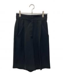 Noble（ノーブル）の古着「ドレープサテンダブルベルトハーフパンツ」｜ブラック