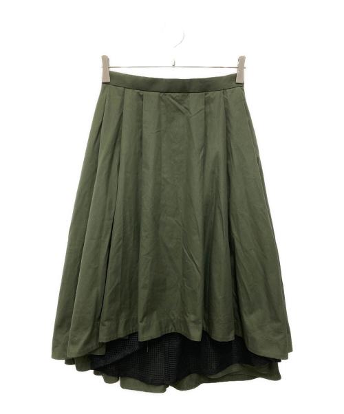 PAMEO POSE（パメオポーズ）PAMEO POSE (パメオポーズ) ギャザースカート フィッシュテール ミモレ丈 グリーン サイズ:Mの古着・服飾アイテム