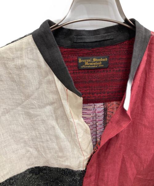 J.S HOMESTEAD（ジャーナルスタンダード ホームステッド）J.S HOMESTEAD (ジャーナルスタンダード ホームステッド) パッチワークシャツ レッド サイズ:Lの古着・服飾アイテム