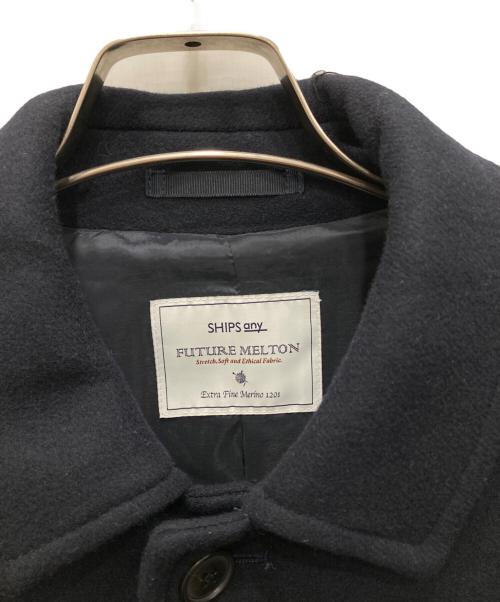 SHIPS any（シップスエニィ）SHIPS any (シップスエニィ) FUTURE MELTON ステンカラー コート ネイビー サイズ:Lの古着・服飾アイテム