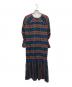 sara mallika (サラマリカ) Cotton Multi Border Back Gather Dress ブラウン×ブルー サイズ:表記無し：12000円