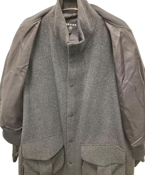 gomme HOMME（ゴム オム）gomme HOMME (ゴム オム) ウール切替ナイロンコート ブラック サイズ:Mの古着・服飾アイテム