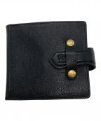 IL BISONTEイル ビゾンテ）の古着「差込フラップ2つ折りウォレット」｜ブラック