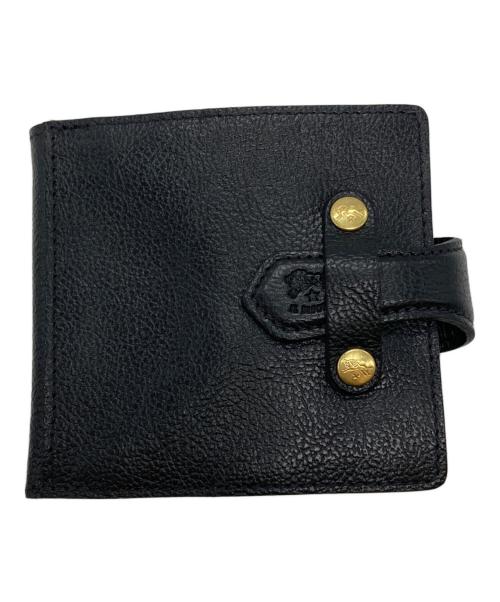 IL BISONTE（イル ビゾンテ）IL BISONTE (イル ビゾンテ) 差込フラップ2つ折りウォレット ブラックの古着・服飾アイテム
