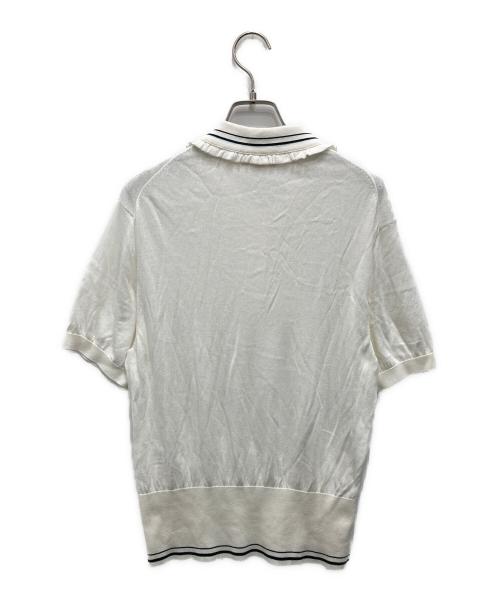 YORI（ヨリ）yori (ヨリ) ミニフリルポロニット ホワイト サイズ:38の古着・服飾アイテム