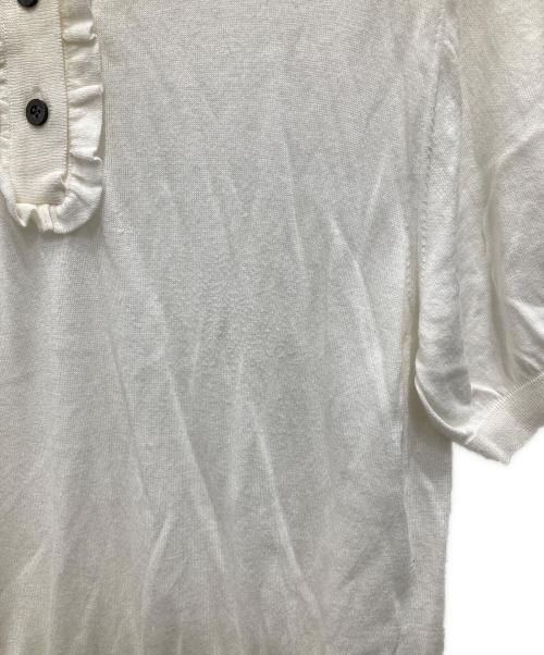 YORI（ヨリ）yori (ヨリ) ミニフリルポロニット ホワイト サイズ:38の古着・服飾アイテム
