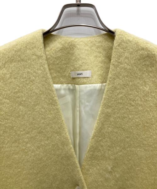 YORI（ヨリ）yori (ヨリ) ウールモヘア シャギージャケット イエロー サイズ:Fの古着・服飾アイテム