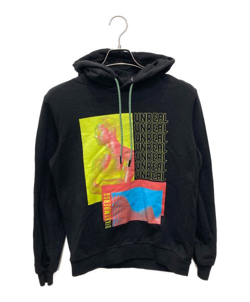 BIKKEMBERGS（ビッケンバーグ）BIKKEMBERGS (ビッケンバーグ) プリントパーカー ブラック サイズ:Mの古着・服飾アイテム