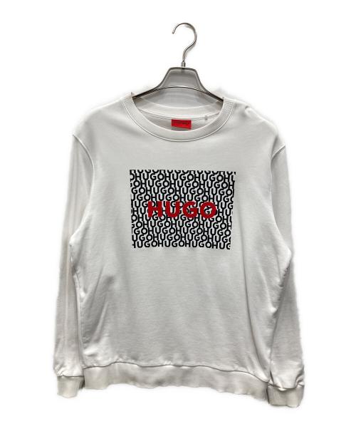 HUGO（ヒューゴ ボス）HUGO (ヒューゴ ボス) プリントスウェット ホワイト サイズ:Mの古着・服飾アイテム