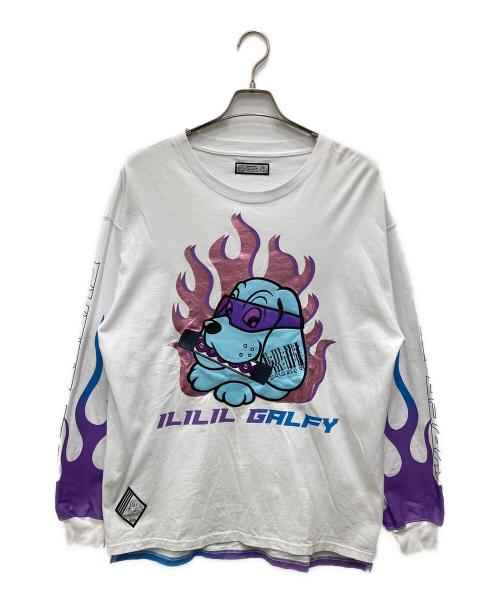 GALFY（ガルフィー）GALFY (ガルフィー) ILILIL (イルイルイル) サイバーパンクロングTシャツ ホワイト サイズ:Fの古着・服飾アイテム
