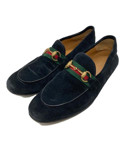 GUCCI（グッチ）GUCCI (グッチ) シェリーラインホースビットローファー ブラック サイズ:6 1/2の古着・服飾アイテム