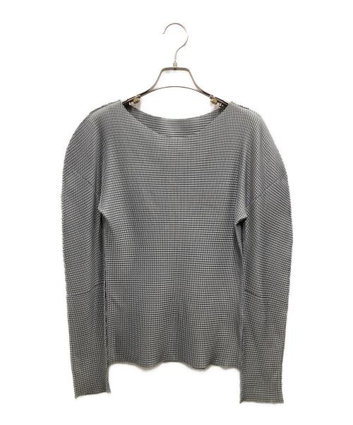 me ISSEY MIYAKE（ミーイッセイ ミヤケ）me ISSEY MIYAKE (ミーイッセイ ミヤケ) プリーツブラウス グレー サイズ:Fの古着・服飾アイテム