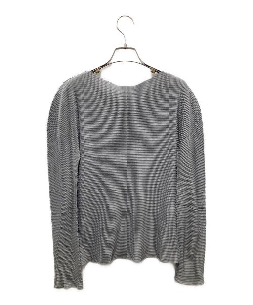 me ISSEY MIYAKE（ミーイッセイ ミヤケ）me ISSEY MIYAKE (ミーイッセイ ミヤケ) プリーツブラウス グレー サイズ:Fの古着・服飾アイテム