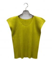 PLEATS PLEASE（プリーツプリーズ）の古着「プリーツカットソー」｜イエロー