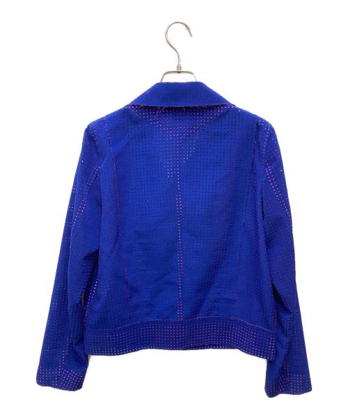 ISSEY MIYAKE（イッセイミヤケ）ISSEY MIYAKE (イッセイミヤケ) パンチングジャケット ブルー サイズ:Mの古着・服飾アイテム