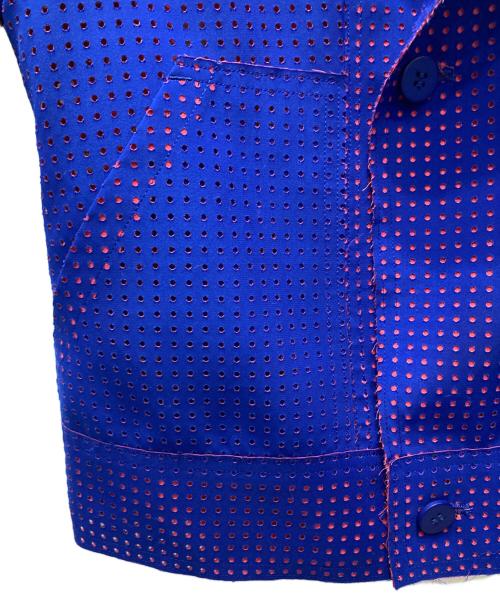 ISSEY MIYAKE（イッセイミヤケ）ISSEY MIYAKE (イッセイミヤケ) パンチングジャケット ブルー サイズ:Mの古着・服飾アイテム