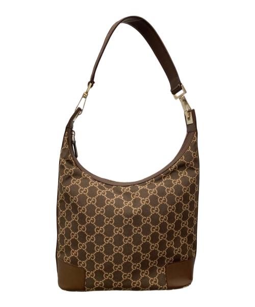GUCCI（グッチ）GUCCI (グッチ) GGキャンバスワンショルダーバッグ ブラウンの古着・服飾アイテム