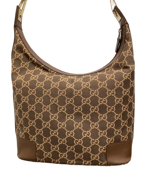 GUCCI（グッチ）GUCCI (グッチ) GGキャンバスワンショルダーバッグ ブラウンの古着・服飾アイテム