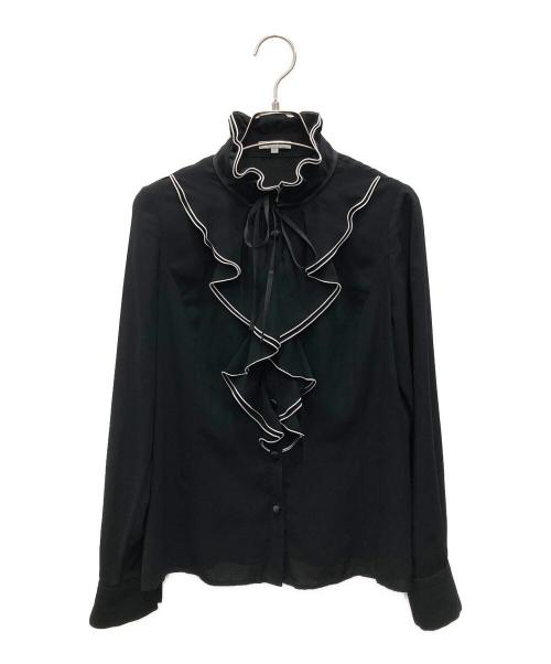TO BE CHIC（トゥービーシック）TO BE CHIC (トゥービーシック) フリルブラウス ブラック サイズ:40 未使用品の古着・服飾アイテム