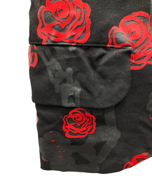 BLACK COMME des GARCONS（ブラックコムデギャルソン）BLACK COMME des GARCONS (ブラックコムデギャルソン) ローズチェーンプリントジャケット ブラック×レッド サイズ:XSの古着・服飾アイテム