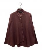 YACCO MARICARDヤッコマリカルド）の古着「プリーツシャツ」｜ブラウン