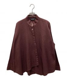 YACCO MARICARD（ヤッコマリカルド）の古着「プリーツシャツ」｜ブラウン