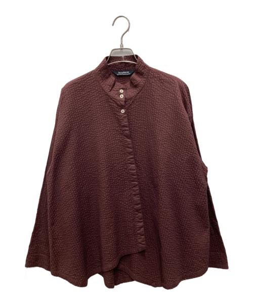 YACCO MARICARD（ヤッコマリカルド）YACCO MARICARD (ヤッコマリカルド) プリーツシャツ ブラウン サイズ:3の古着・服飾アイテム