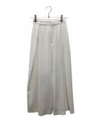 anuansアニュアンス）の古着「ダブルサテンサイドタックパンツ」｜ホワイト