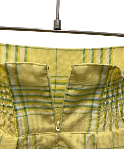 SEVEN TEN by MIHO KAWAHITO（セブン テン バイ ミホ カワヒト）SEVEN TEN by MIHO KAWAHITO (セブン テン バイ ミホ カワヒト) チェックハイウエストスカート イエロー サイズ:Sの古着・服飾アイテム