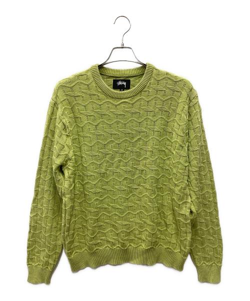 stussy（ステューシー）stussy (ステューシー) 22AW STRAND SWEATER/22AW ストランド・セーター 黄緑 サイズ:Ｍの古着・服飾アイテム