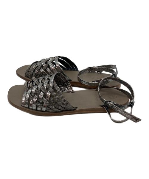 BRUNELLO CUCINELLI（ブルネロクチネリ）BRUNELLO CUCINELLI (ブルネロクチネリ) アンクルストラップサンダル グレー サイズ:37の古着・服飾アイテム