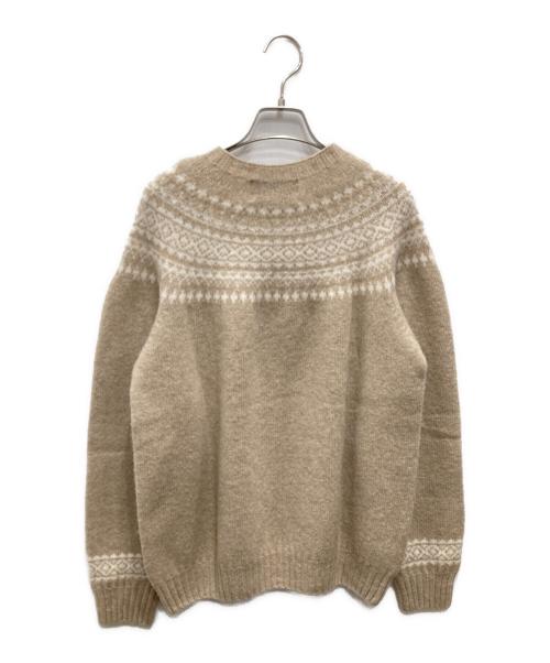 Harley of SCOTLAND（ハーレーオブスコットランド）HARLEY OF SCOTLAND (ハーレーオブスコットランド) UNITED ARROWS (ユナイテッドアローズ) 別注SNOW KNIT ベージュ サイズ:44の古着・服飾アイテム