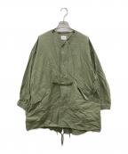 URBAN RESEARCH DOORSアーバンリサーチドアーズ）の古着「ノーカラーモッズコート」｜グリーン