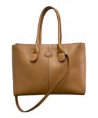 TOD'Sトッズ）の古着「Di バッグ フォリオ レザー バッグ」｜ベージュ