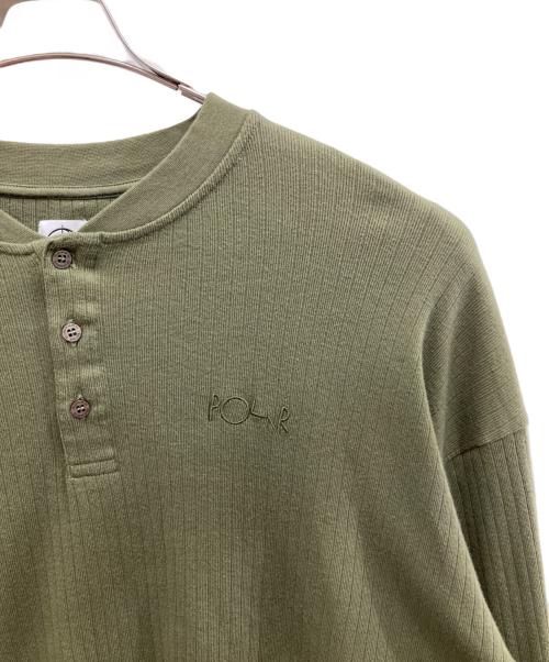 POLARSKATE（ポーラー スケート）POLARSKATE (ポーラー スケート) ヘンリーネックカットソー オリーブ サイズ:XXLの古着・服飾アイテム