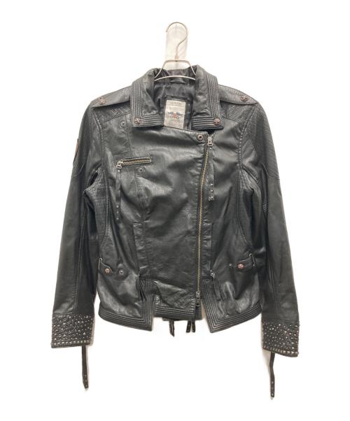 HARLEY-DAVIDSON（ハーレーダビッドソン）HARLEY-DAVIDSON (ハーレーダビッドソン) ライダースジャケット ブラック サイズ:表記無し(実寸ご確認ください）の古着・服飾アイテム