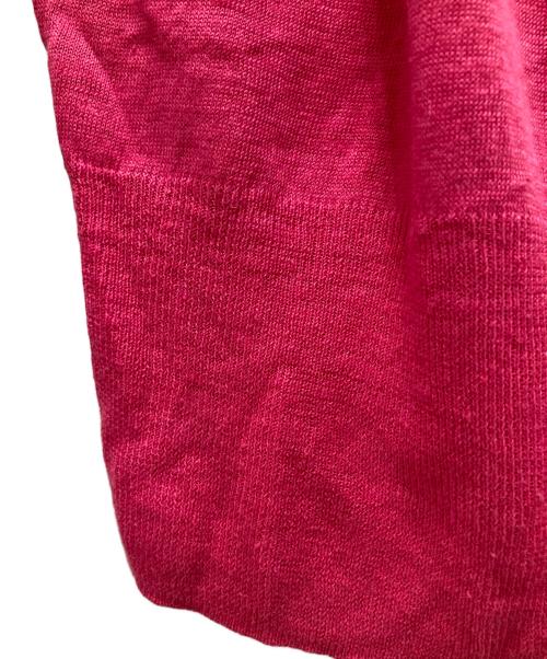 MACPHEE（マカフィー）MACPHEE (マカフィー) プレーンリネン Vネックカーディガン ピンク サイズ:Sの古着・服飾アイテム