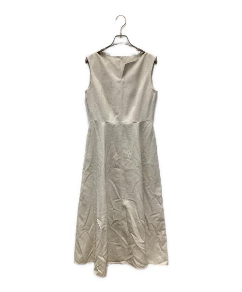 allureville（アルアバイル）allureville (アルアバイル) リネンライクオックスノースリワンピース アイボリー サイズ:2の古着・服飾アイテム