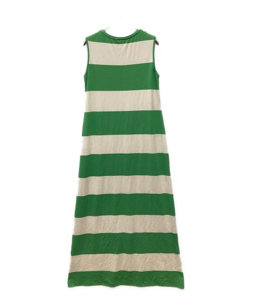 marimekko（マリメッコ）marimekko (マリメッコ) ノースリーブワンピース ベージュ×グリーン サイズ:Sの古着・服飾アイテム