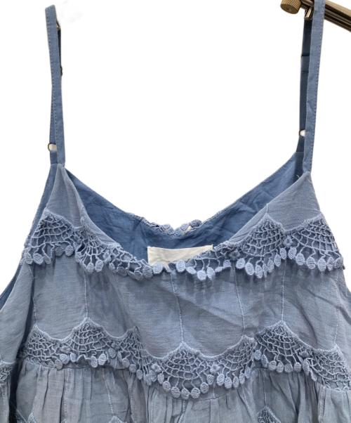 crinkle crinkle crinkle（クリンクル クリンクル クリンクル）crinkle crinkle crinkle (クリンクル クリンクル クリンクル) ブラウス ブルー サイズ:Fの古着・服飾アイテム