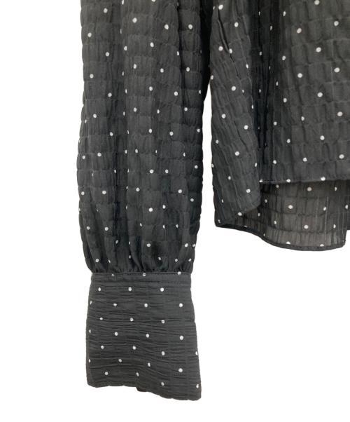 SLOBE IENA（スローブ イエナ）SLOBE IENA (スローブ イエナ) ドットフリルVネックブラウス ブラック サイズ:表記なしの古着・服飾アイテム