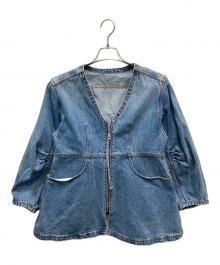 Adam et Rope（アダム エ ロペ）の古着「デニムチュニックシェイプシャツ」｜ブルー