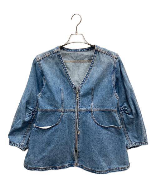 Adam et Rope（アダム エ ロペ）Adam et Rope (アダム エ ロペ) デニムチュニックシェイプシャツ ブルー サイズ:Fの古着・服飾アイテム