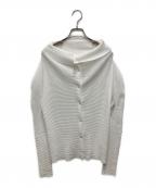 me ISSEY MIYAKEミーイッセイ ミヤケ）の古着「ストレッチプリーツハイネックカーディガン」｜ホワイト