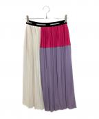 Graphpaperグラフペーパー）の古着「プリーツスカート」｜パープル×ピンク